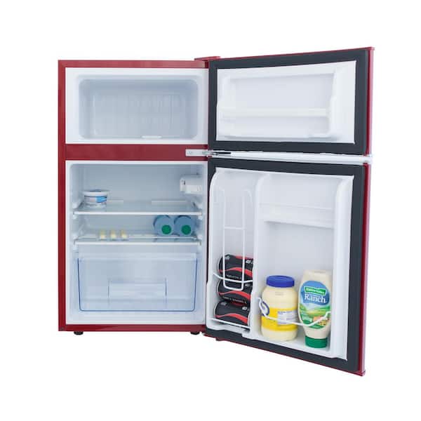 New Black 3.2 Cu Ft Retro Mini Fridge 2 Door Freezer Refrigerator Dorm Office 