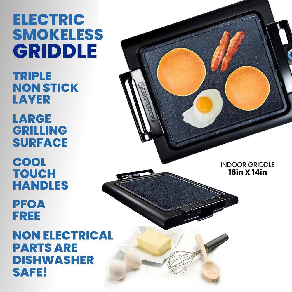 GraniteStone Blue Non-Stick Smokeless Electric Grill and Griddle