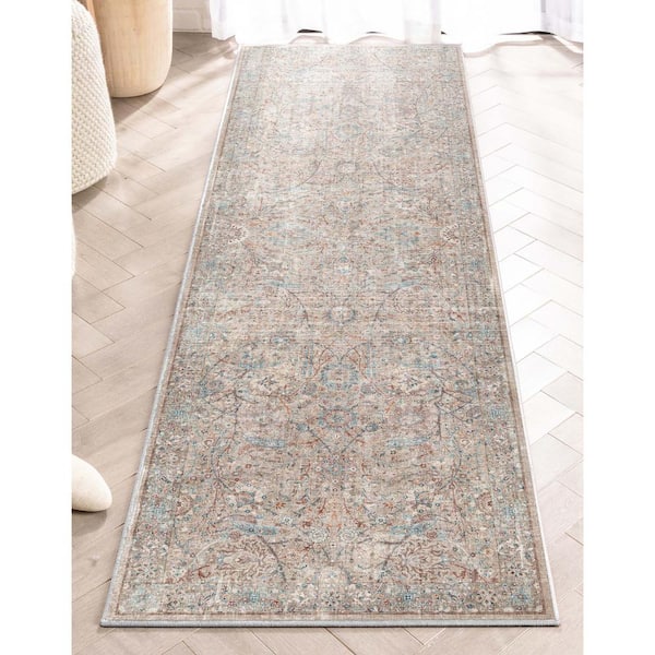 Ivory 2 ft. 3 in. x 7 ft. 3 in. Asha Emilia Vintage Persian Oriental Runner Area Rug