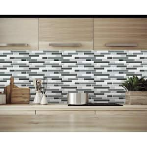 Crescendo Terra Black Gray 12 in. x 12 in. Vinyl Peel and Stick Backsplash Tile (8.1 sq. ft./Pack)