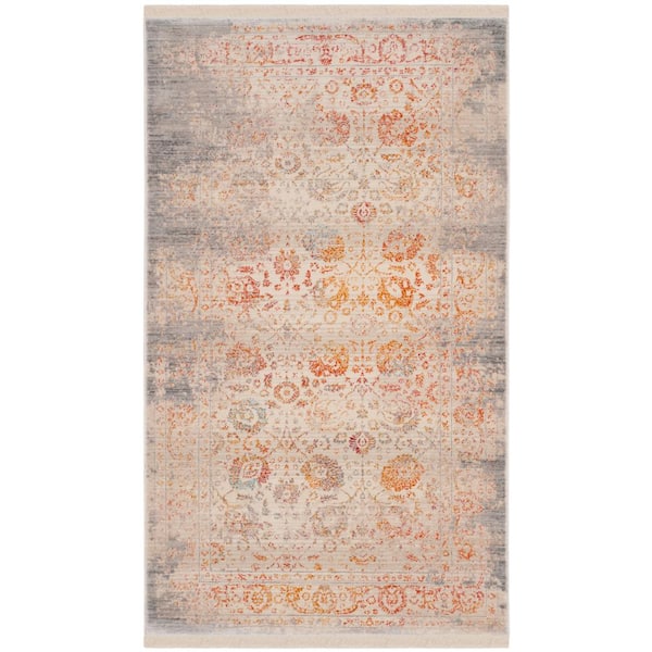 SAFAVIEH Vintage Persian Gray/Multi 3 ft. x 5 ft. Border Area Rug