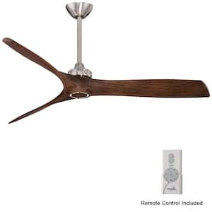 Aviation 60 in. Indoor Brushed Nickel and Medium Maple Ceiling Fan with Remote Control