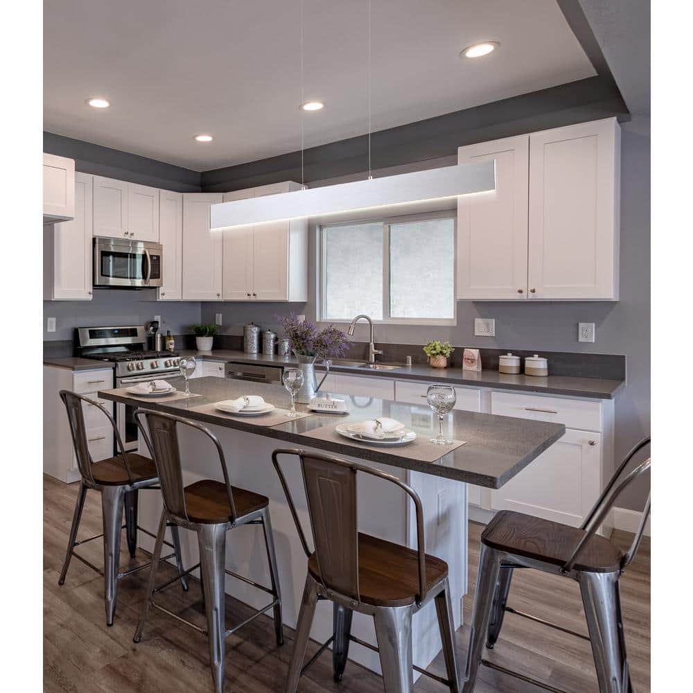 Draper 32" Brushed Aluminum Contemporary Adjustable LED Pendant