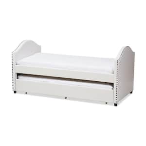 Alessia Contemporary White Faux Leather Upholstered Twin Size Daybed