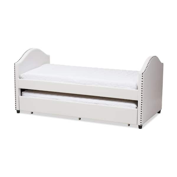 Baxton Studio Alessia Contemporary White Faux Leather Upholstered Twin Size Daybed