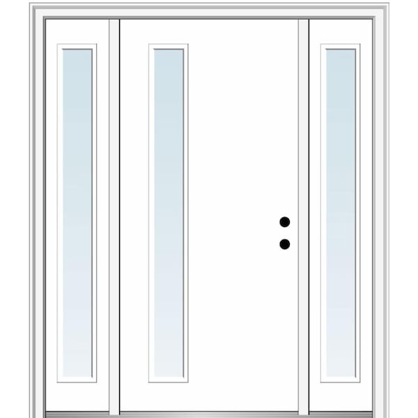 MMI DOOR Viola 60 in. x 80 in. Left-Hand Inswing 1-Lite Clear Low-E Primed Fiberglass Prehung Front Door on 4-9/16 in. Frame