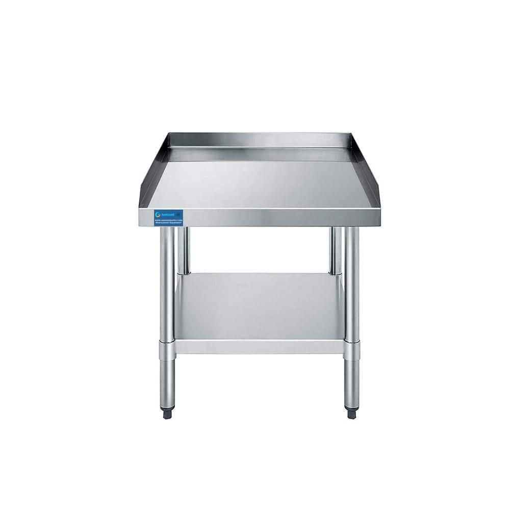 24" Stainless Steel Equipment Stand with Galvanized Undershelf