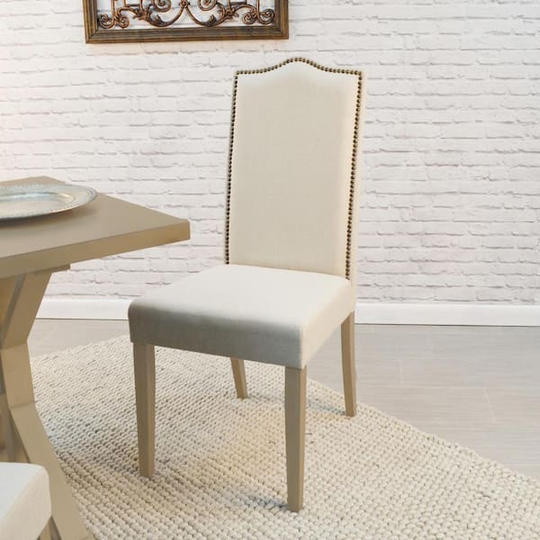 romero cream linen parsons dining chair