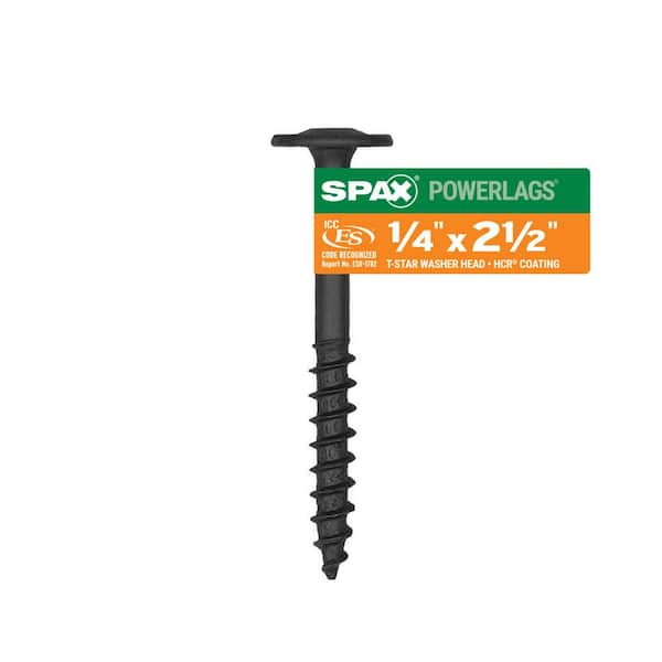 SPAX 1/4 in. x 2-1/2 in. Exterior Washer Head Structural Wood Lag Screws  Powerlags Torx T-Star (1 EA)