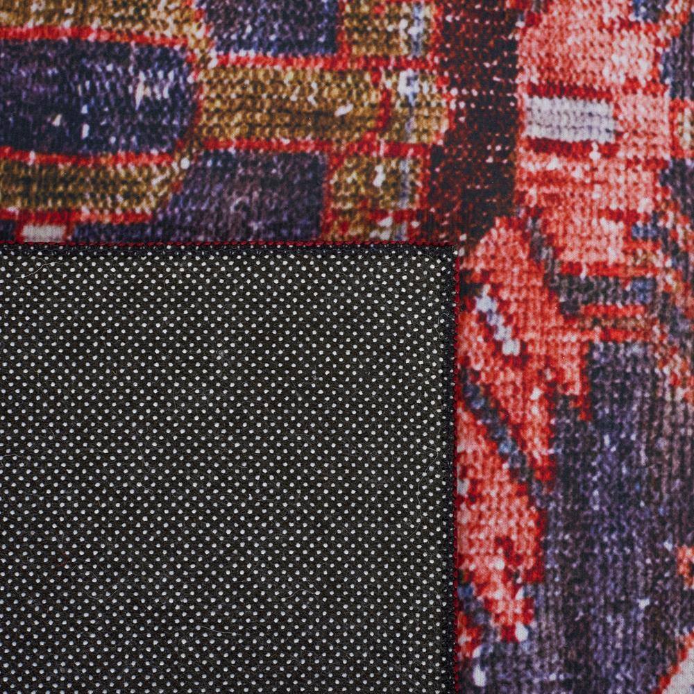Tucson 6' Square Navy and Rust Synthetic Area Rug