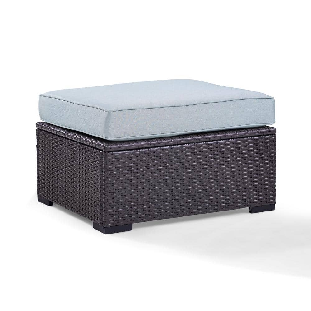Biscayne 31'' Mist Cushion Resin Wicker Outdoor Ottoman