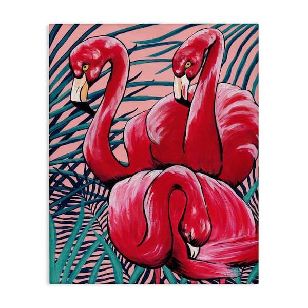 Stupell Industries Tropical Paradise Flamingos by Yvette St. Amant Unframed Animal Graphic Art Print 30 in. x 24 in.