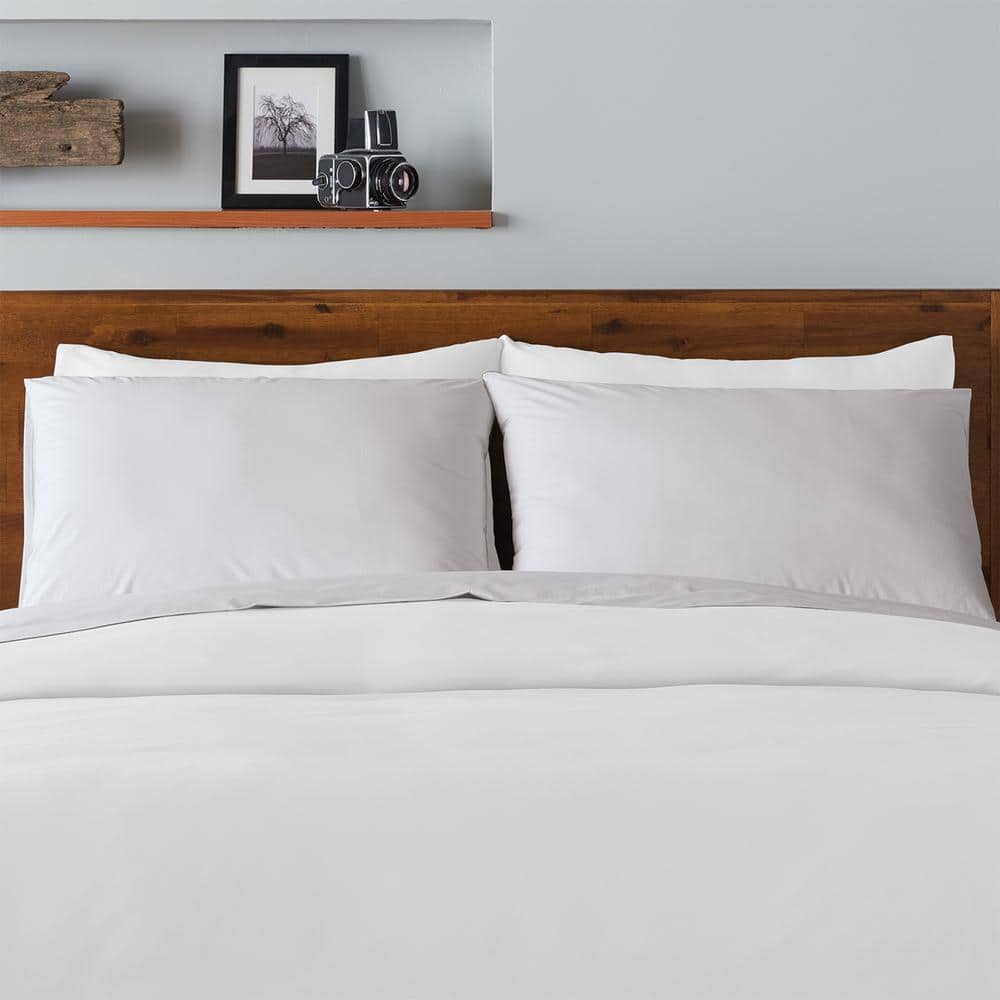 Light Gray Twin Cotton Percale Deep Pocket Sheet Set