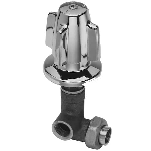 Central Brass 1/2-14 Brass Female NPSF Corner Shower Valve in Chrome