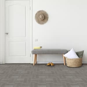 Tivoli Charcoal Grey 12 in. x 12 in. Peel and Stick Parquet Vinyl Tile (45 sq. ft. / case)