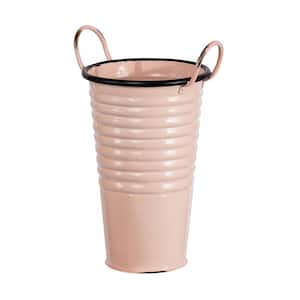 Planter 9 in. x 9 in. x 12 in. Pink Iron Decorative Pots