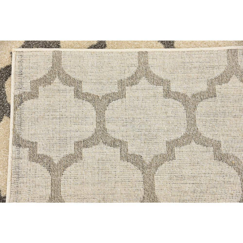 Beige and Gray Trellis Rectangular Synthetic Area Rug