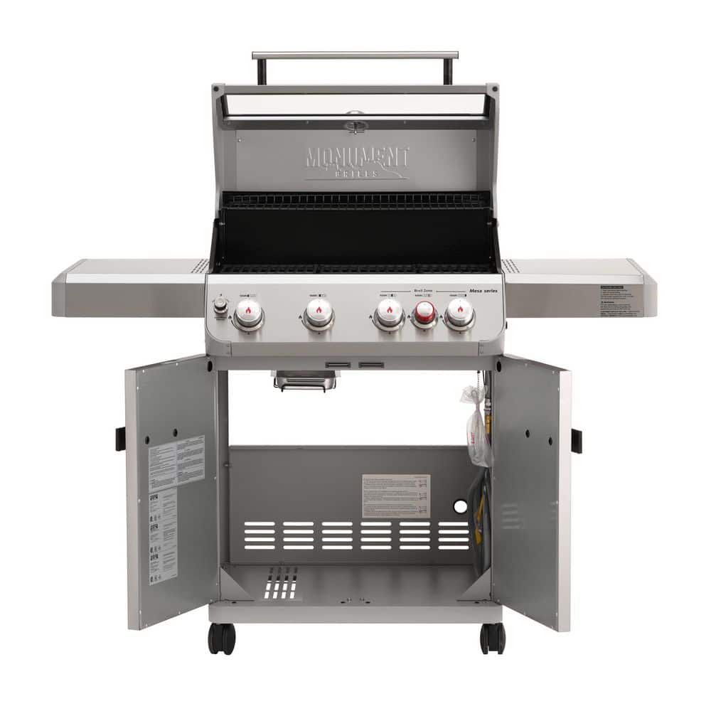Mesa 5-Burner Natural Gas Grill in Stainless Steel with Broil Zone, Clear View Lid, and LED Controls - Thumbnail 5