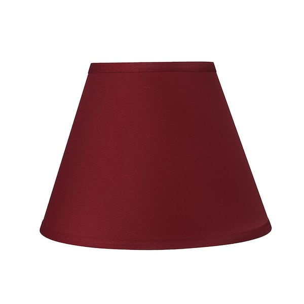 Photo 1 of 9 in. x 7 in. Blood Red Hardback Empire Lamp Shade