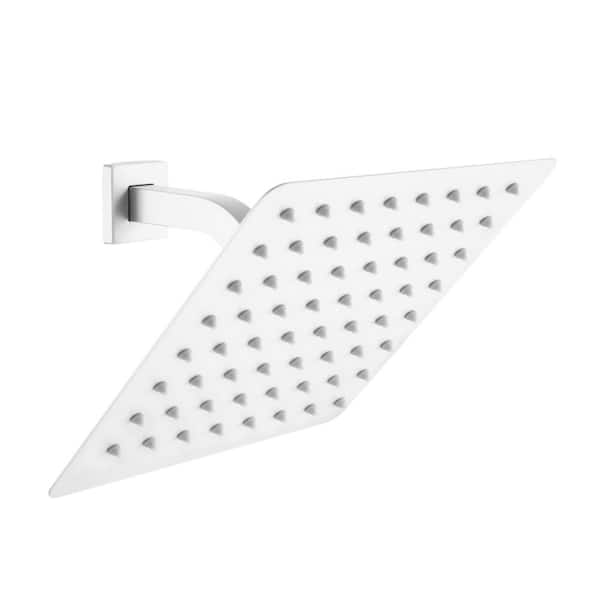 1-Spray Patterns with 2.5 GPM 8 in. Wall Mount Fixed Shower Head in White