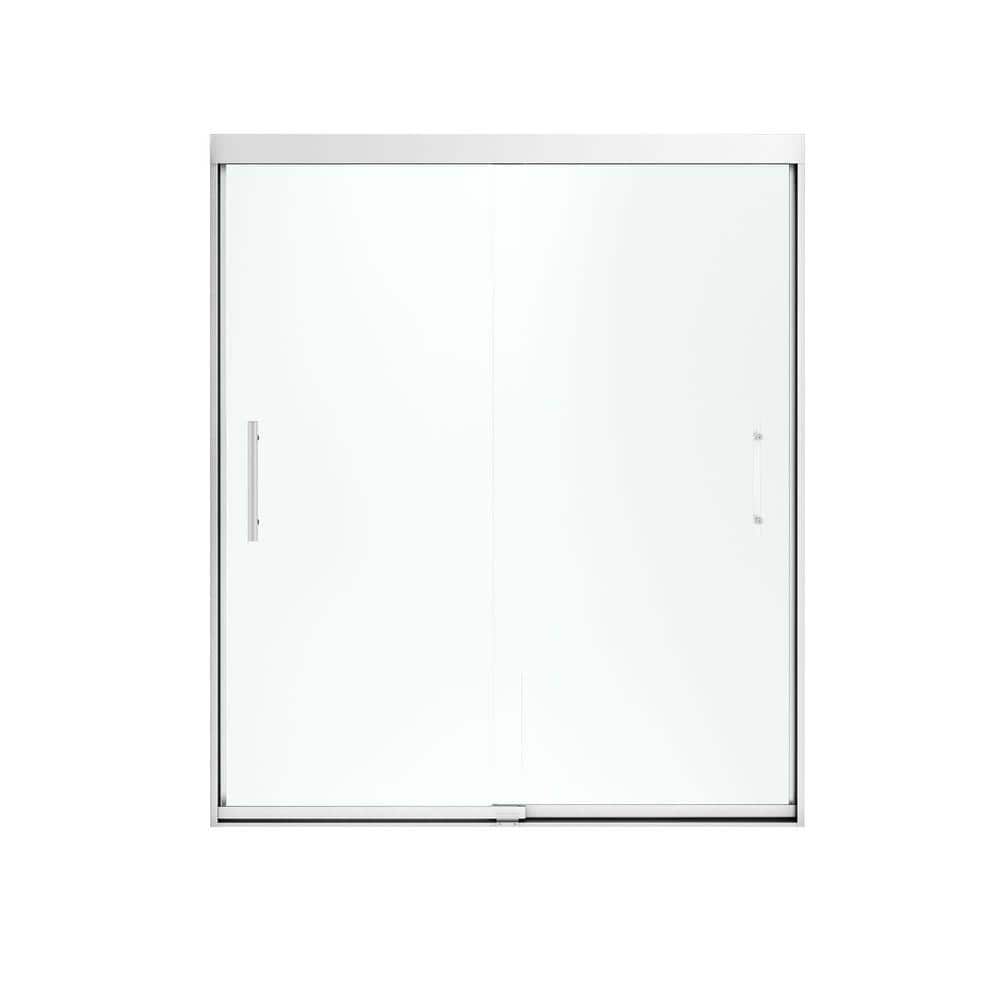 Sterling Finesse 59 625 In X 70 0625 In Frameless Sliding Shower Door In Silver 547808 59s G03