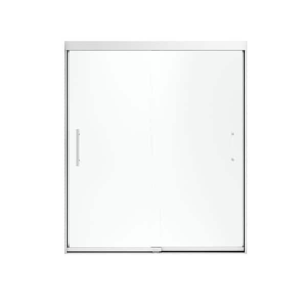 Sterling Finesse 59 625 In X 70 0625 In Frameless Sliding Shower Door In Silver 547808 59s G03