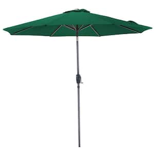 9 ft. Round 8-Rib Aluminum Market Patio Umbrella in Hunter Green