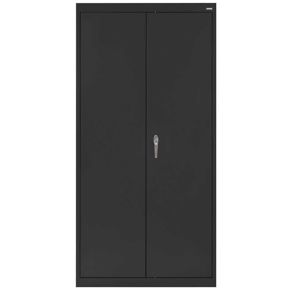 Classic Black Steel Wardrobe Cabinet with Adjustable Shelf