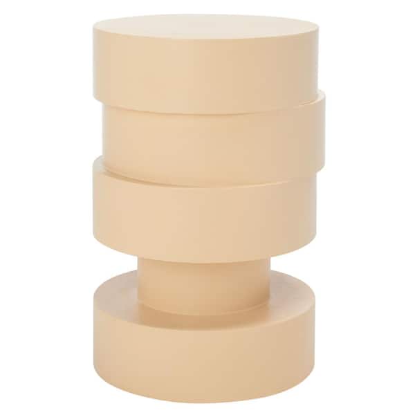 SAFAVIEH Tyce 11.8 in. Beige Round Wood End Table