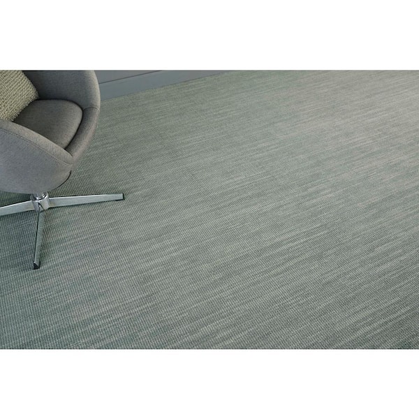 Terrestrial Mountain Creek Blue 13 ft. 35.39 oz. Wool Loop Installed Carpet