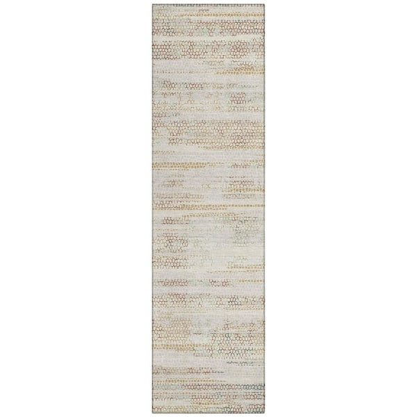 Chantille Machine Washable Indoor/Outdoor Abstract ACN3115 Cream 2 ft. x 7 ft. Runner Rug