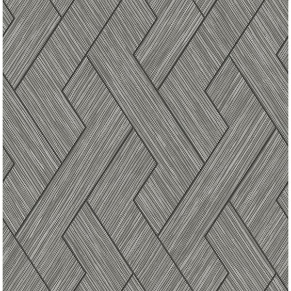 Advantage Ember Grey Geometric Basketweave Paper Non-Pasted Textured Wallpaper