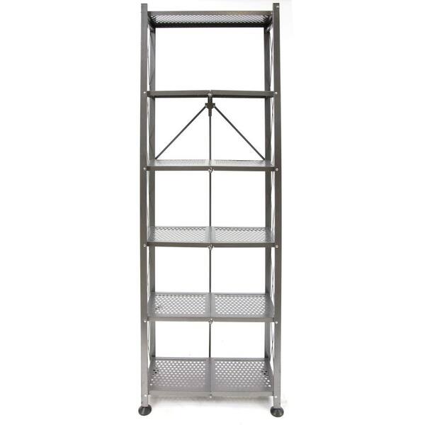 Origami Pewter Folding Steel Bookcase