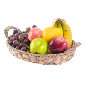 Seagrass Small Fruit Bread Basket Tray with Handles (Set of 4)