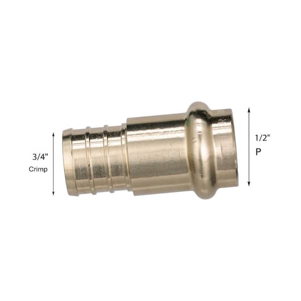 PureFlow 3/4 in. x 1/2 in. Crimp/Press Zero-Lead Bronze Transition Coupling (25-Pack)