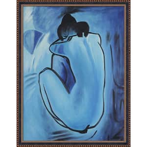 Blue Nude by Pablo Picasso Verona Black and Gold Braid Framed Abstract Oil Painting Art Print 40.75 in. x 52.75 in.