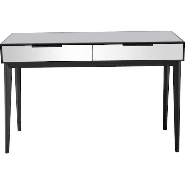 Camden Isle Renata 49.08 in. Black Rectangle Glass Console Table