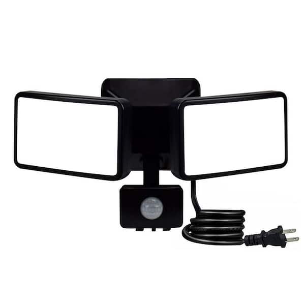 TAIFOND 20-Watt 150-Degree Black Motion Activated Integrated LED Security Outdoor Flood Light
