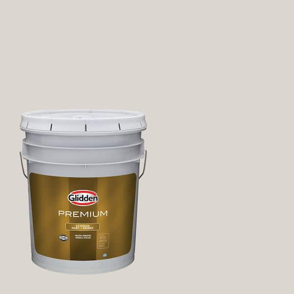 Glidden Premium 5 gal. PPG1025-2 Silent Smoke Flat Exterior Latex Paint