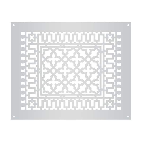 Reggio Registers Scroll 18 in. x 14 in. Aluminum Grille with Mounting Holes, Gray