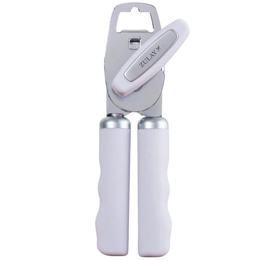 Manual Can Opener with Bottle Opener Rust Resistant Stainless Steel Soft Grip Handles Smooth Turn Handle Kitchen Tool