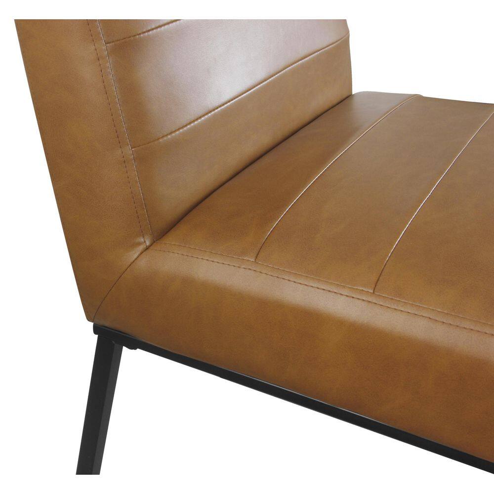 Carmel Faux Leather Upholstered Parsons Side Chair with Metal Legs