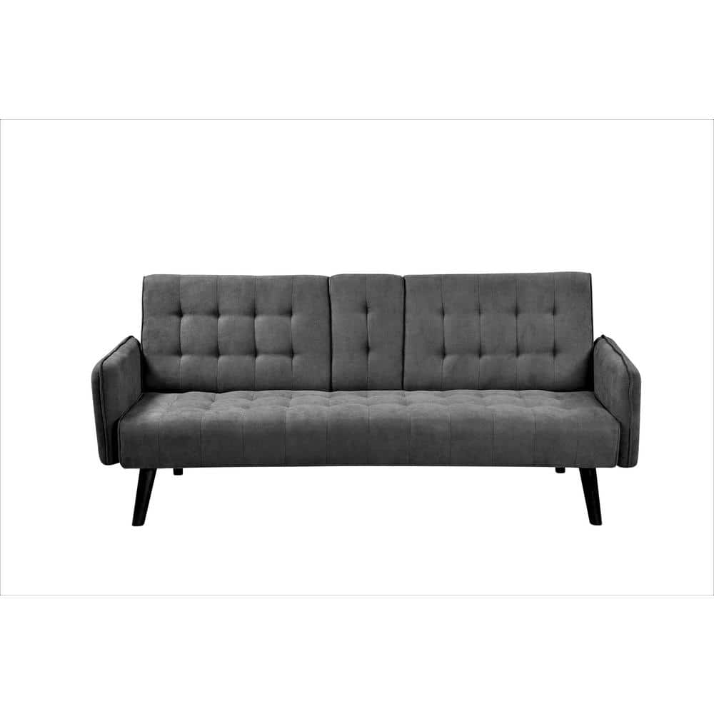 US Pride Furniture Payne 72 in. Dark Gray Fabric 2-Seater Twin Sleeper Convertible Sofa Bed with Tapered Legs, Dark Grey -  SB9052