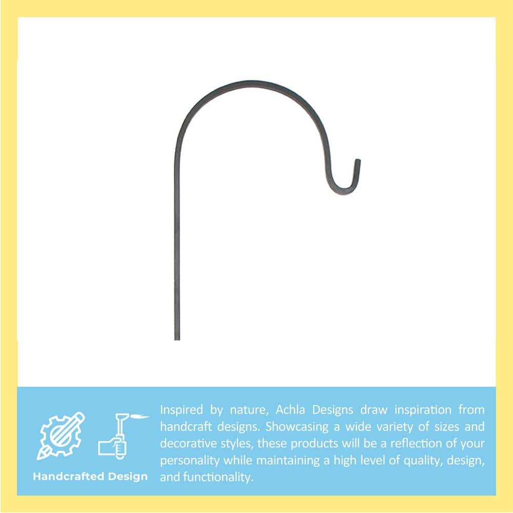 Adjustable Black Metal Deck Rail Shepherd's Hook