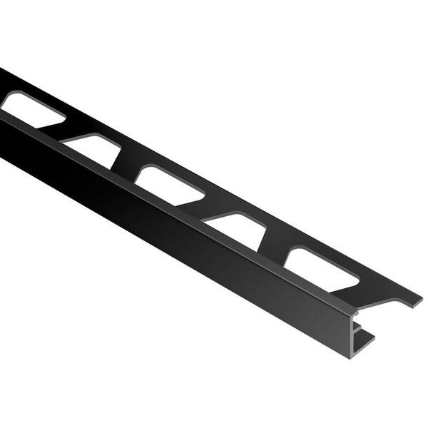 Schluter Systems Jolly Bright Black Anodized Aluminum 3/8 in. x 8 ft. 2-1/2 in. Metal Tile Edging Trim