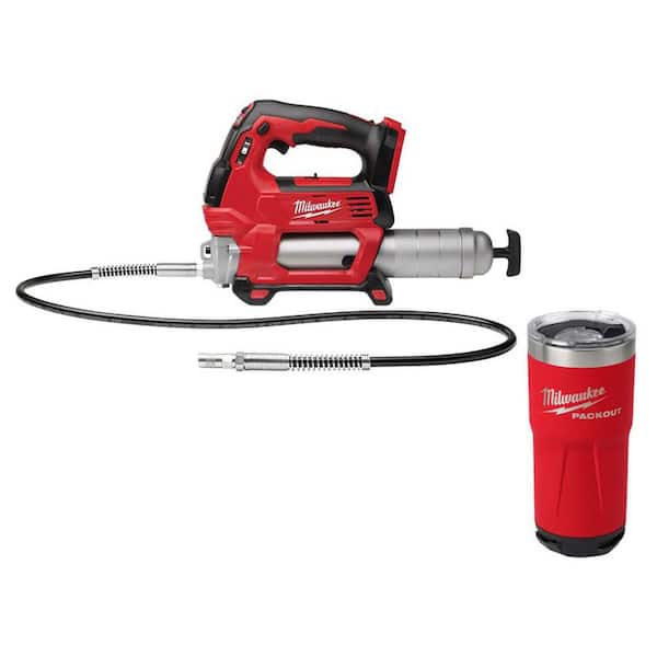M18 18V Lithium-Ion Cordless Grease Gun 2-Speed with PACKOUT Tumbler