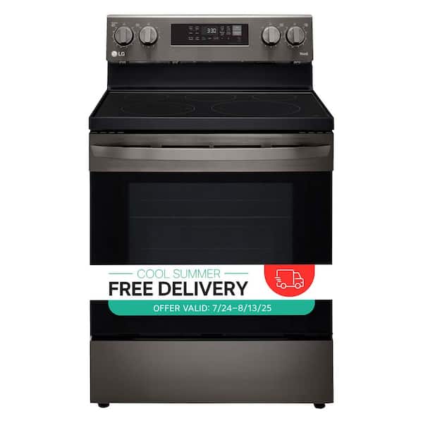 6.3 cu. ft. Smart Fan Convection Electric Oven Range with Air Fry and EasyClean in PrintProof Black Stainless Steel