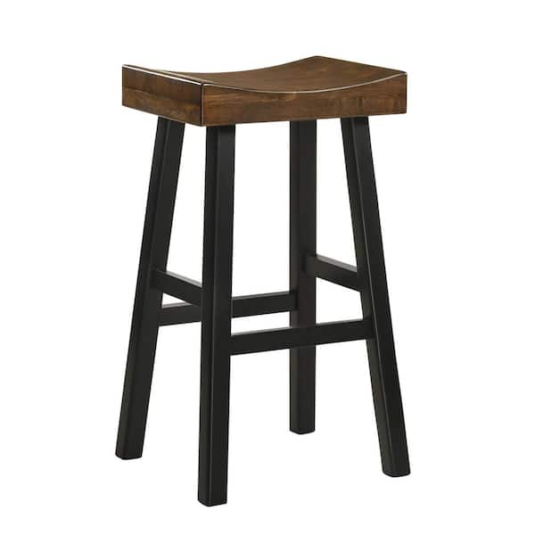 CAROLINA CLASSIC Colborn 30 in. Elm/Black Thick Seat Saddle Stool