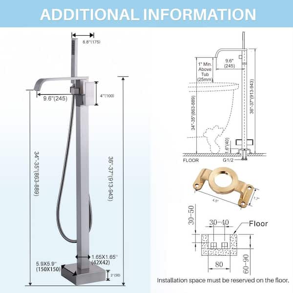 AVITAS Single-Handle Freestanding Tub Faucet with Hand shower
