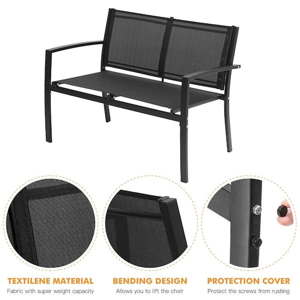 Mondawe Black 4 Pieces Patio Outdoor Furniture Wicker Conversation Sets Poolside Lawn Chairs With Glass Coffee Table By 226 The Home Depot Mondawe Black 4 Pieces Patio Outdoor, Super Patio Outdoor Furniture